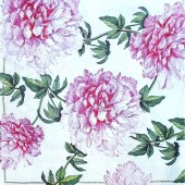 Салфетка для декупажа "Пионы розовые" бумажная, 33х33 см